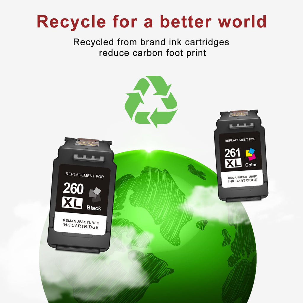 Replaced for Canon PG-260 / CL-261 for Canon 260 and 261 Ink Cartridges 2PK