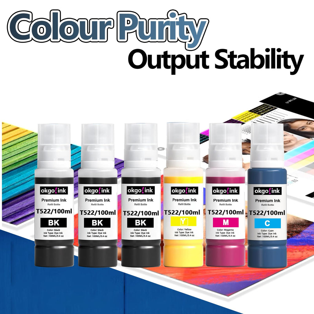522 Ink Refill Bottles Compatible Replacement for epson 522 Ink ET-2800 Ink