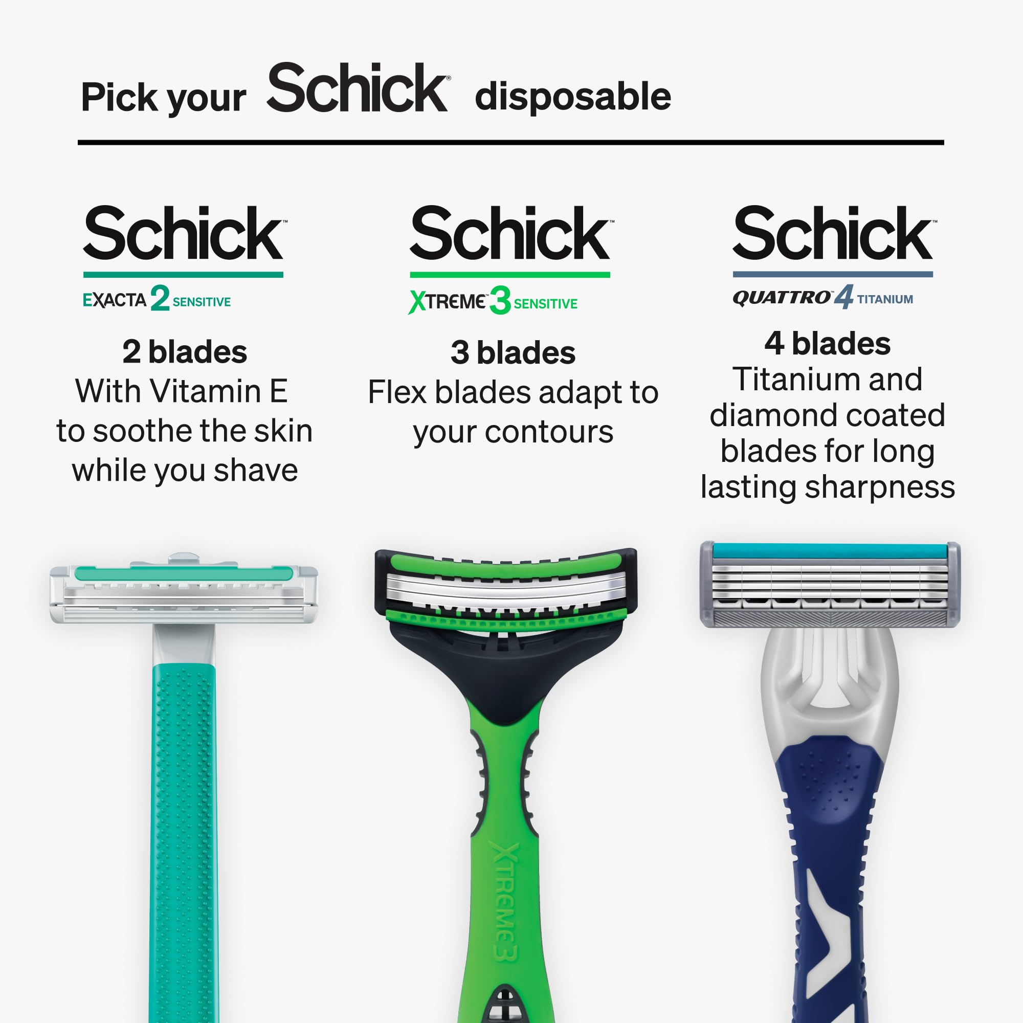 Schick Exacta2 Sensitive Disposable Razor, 10 Count (1Pack)