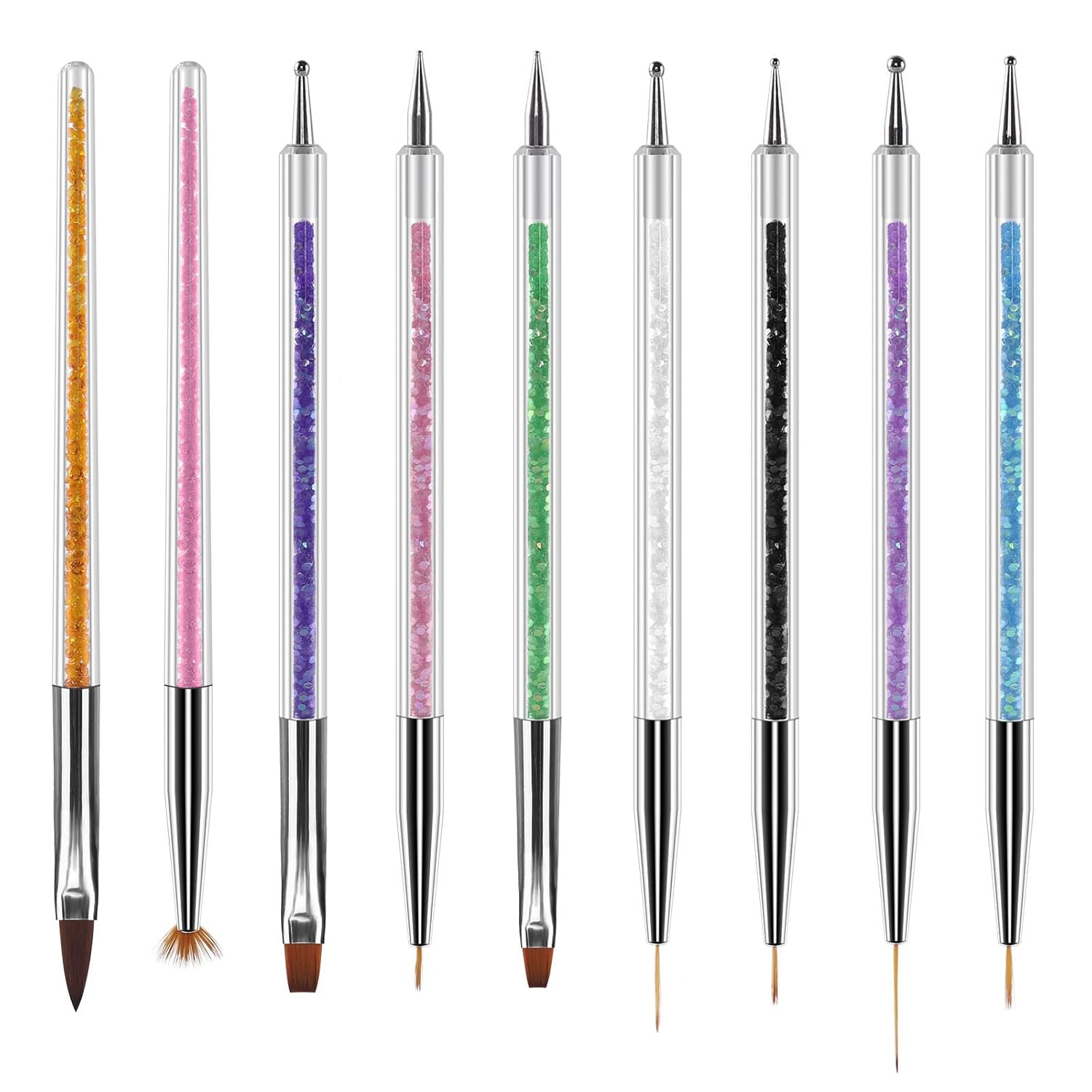 Buy now Artdone 31pcs Nail Art Brushes, Nail Art Tool Set, Dotting Tools, Dust Brush,Striping Brushes for Long Lines, Drawing Pen For Gel Polish Design supply 9pcs nail art brushes kit at indiglob india