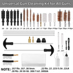 Universal Gun Cleaning Kit for Pistol, Shotgun, Rifle, Handgun, Airgun, Revolver, Cleaning Kit with Brushes, Jags, Slotted Tips, Portable Case