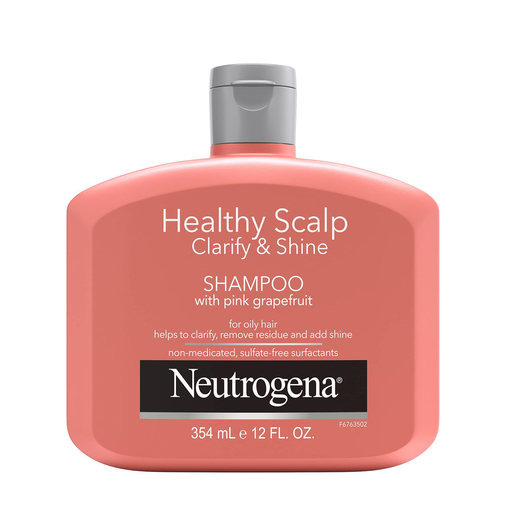 Buy now Neutrogena Exfoliating Healthy Scalp Clarifying Shampoo for Oily Hair & Scalp, Pink Grapefruit pH-Balanced Anti-Residue Formula Adds Shine, Sulfate, Paraben & Phthalate-Free, Color-Safe, 12 Fl Oz at indiglob india