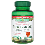 Nature's Bounty Mini Fish Oil Softgels 1290 mg, Omega-3, Supports Heart Health, Odor-Less, 90 Mini Coated Softgels (Pack of 2)