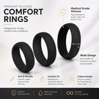 TCSR 6 Different Size Cock Rings - Medical Grade Soft Silicone Penis Rings - Better Sex