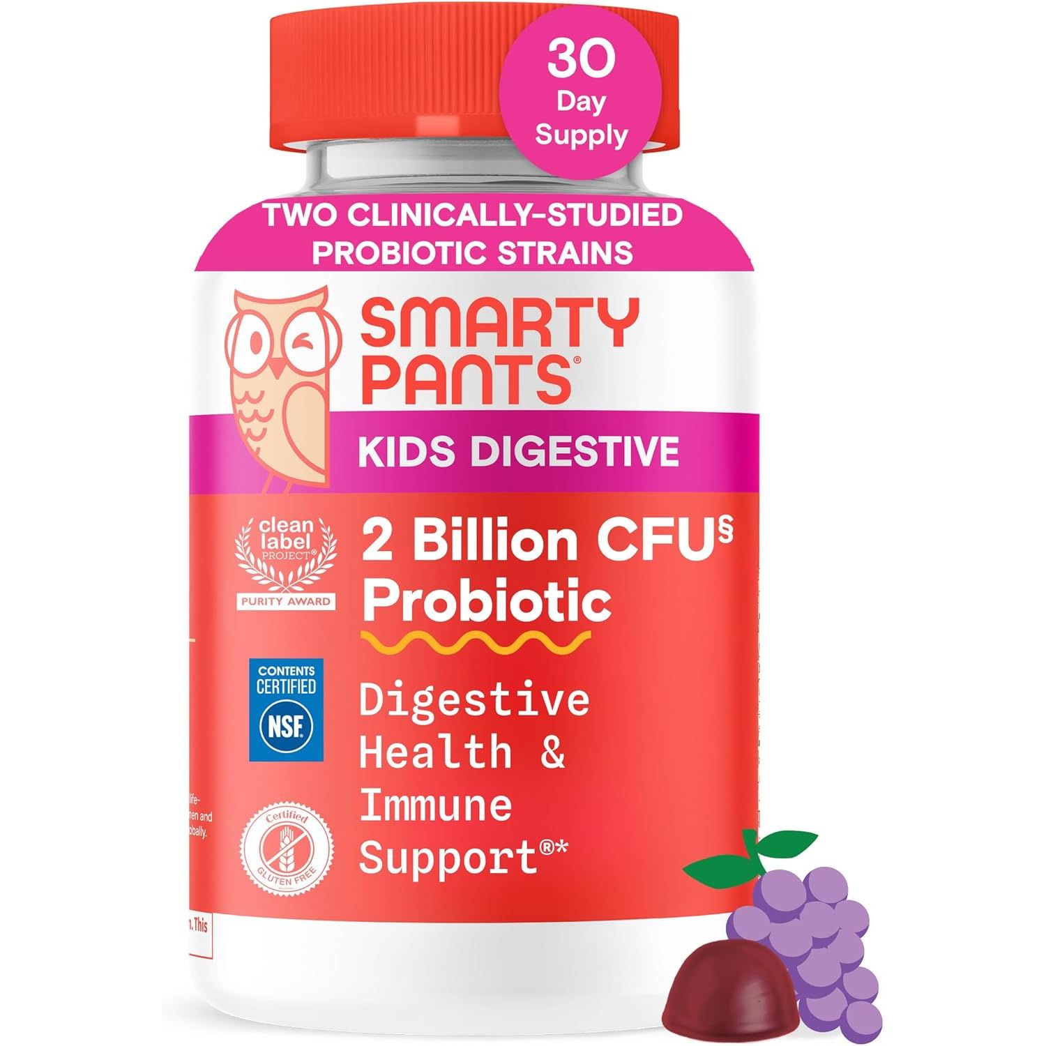 Buy now SmartyPants Kids Probiotic & Prebiotic Gummies for Digestive Health: Gut Health Supplement, Clinically Studied Prebiotic for Immune Support, Strawberry, 60 Count (30 Day Supply) Grape Probiotic at indiglob india