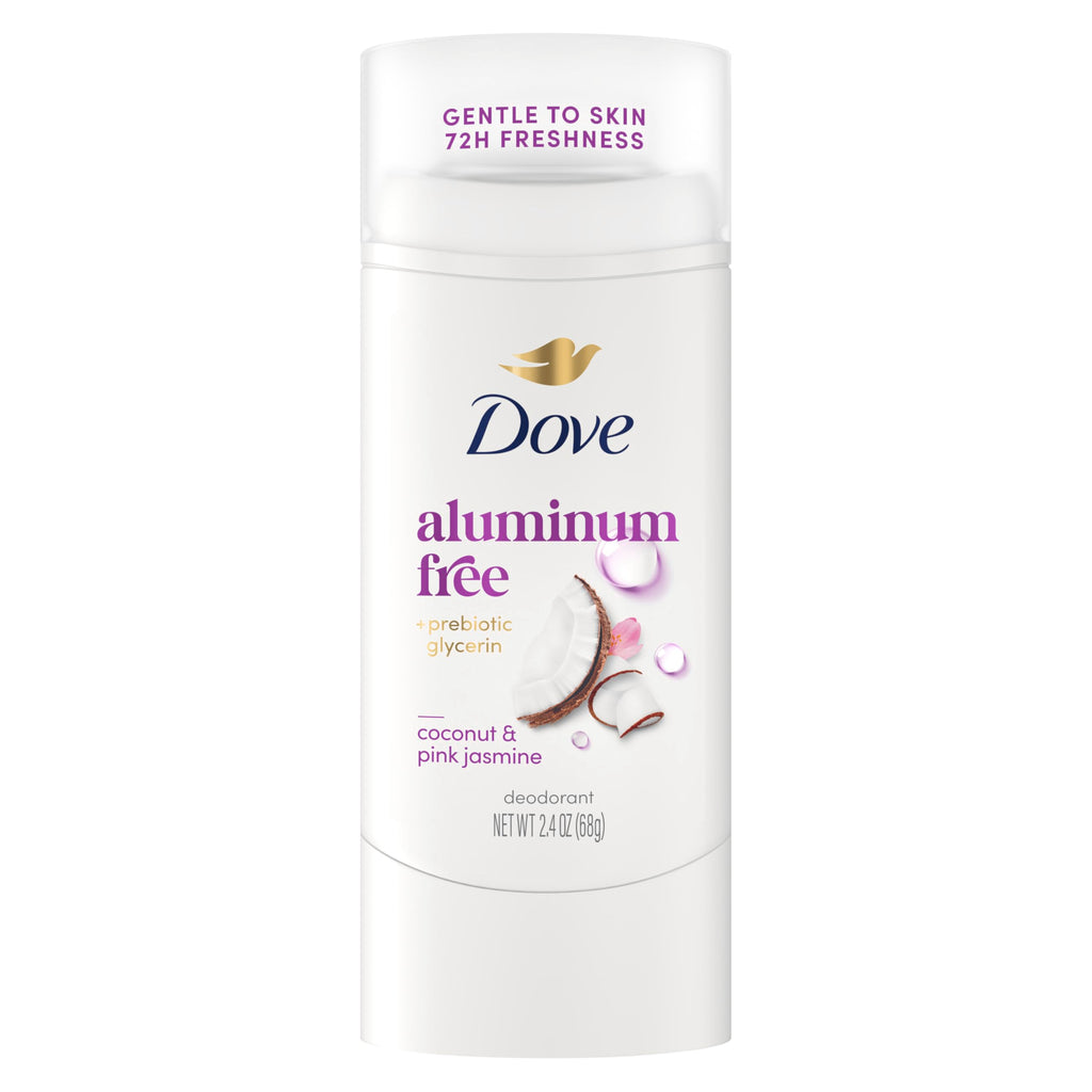 Dove Deodorant Stick Coconut & Pink Jasmine Aluminum Free 2.4 Oz | 72H Odor Protection