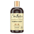 Shea Moisture Strengthen and Restore Shampoo for Damaged Hair 100% Pure Jamaican Black Castor Oil Cleanse and Nourish 13 oz | For damaged hair - remove build up, strengthen, and restore hair with Shea Butter, Peppermint, and Apple Cider Vinegar.