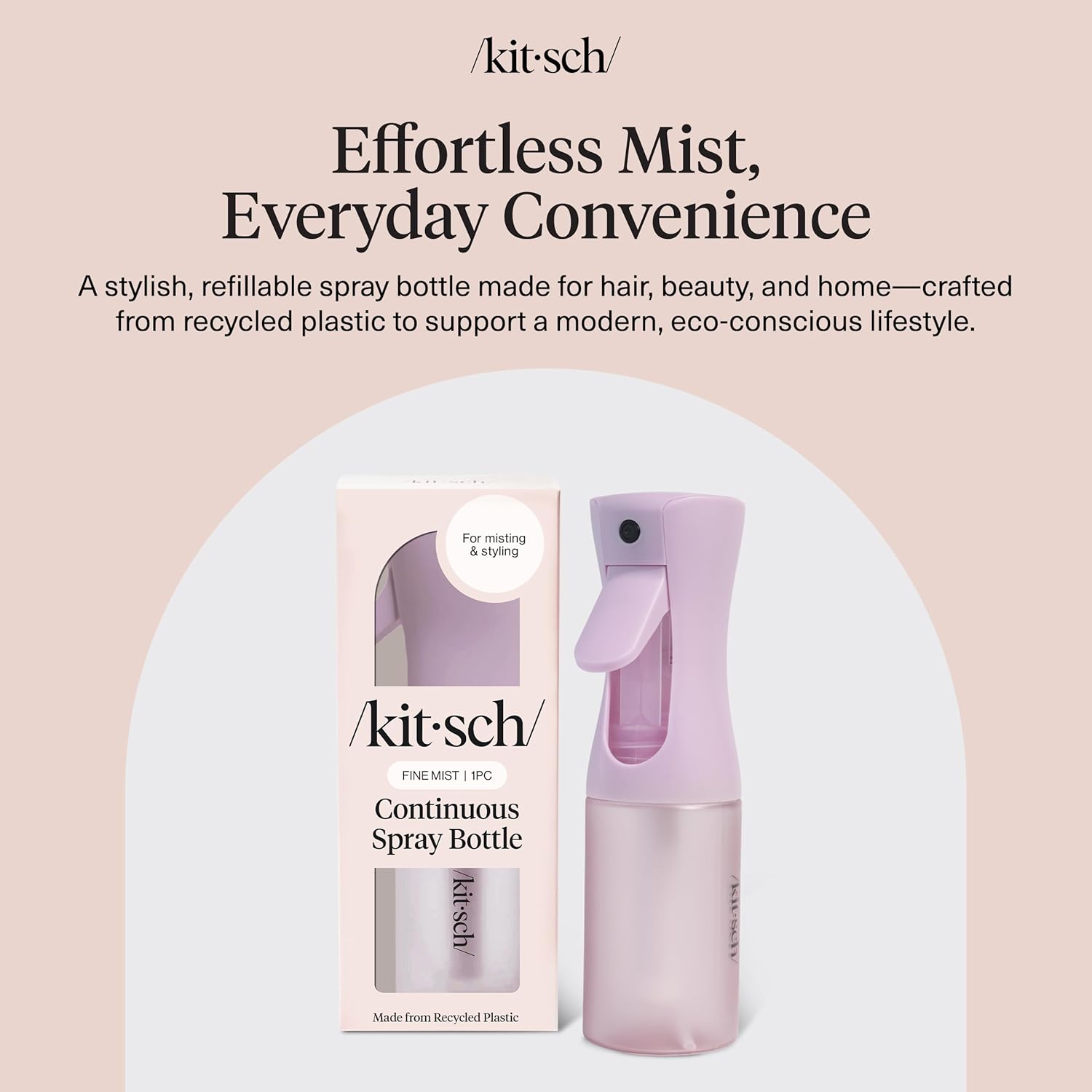 Buy now Kitsch Spray Bottle for Hair - Continuous Water Mister with Ultra Fine Mist for Hairstyling, Barbers, Salons, Cleaning, Plants, Versatile Spray Bottles - Made from Recycled Plastic - Sheer Violet, 5oz at indiglob india
