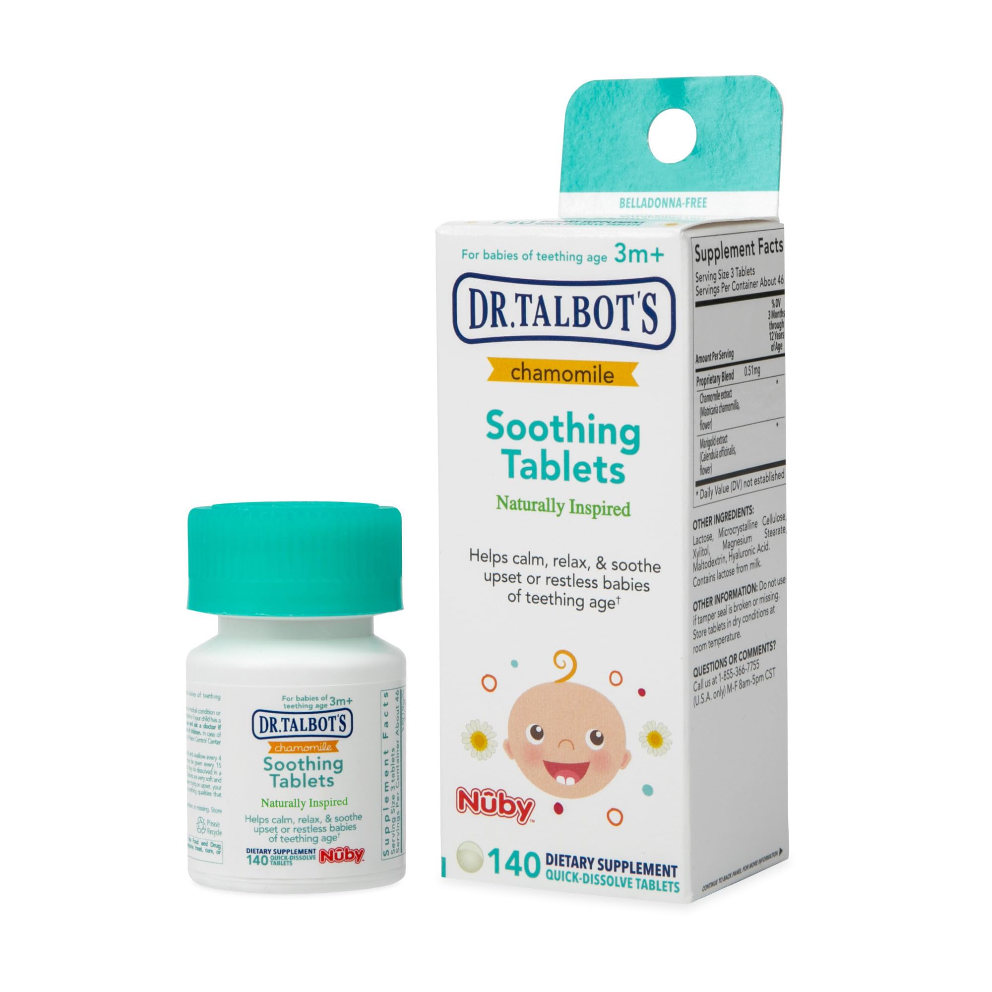 Dr. Talbot's Chamomile Soothing Tablets, Quick Dissolve, 140 Count | Quick Dissolve