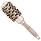 BANGMENG Round Brush with Boar Bristles, 1 inch Barrel, Nano Thermal Ceramic Ionic Tech for Straightening and Blow Drying, Gold