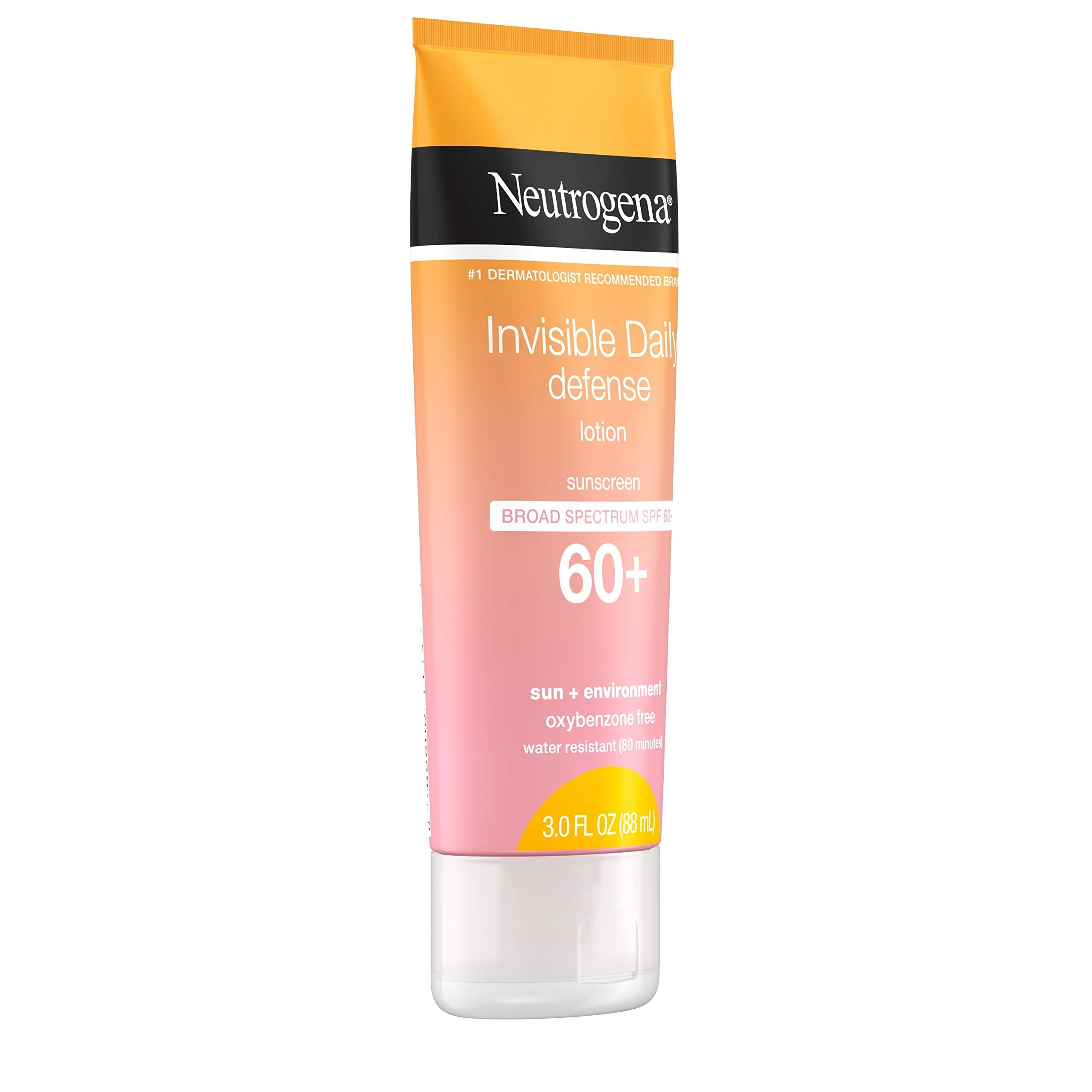 Buy now Neutrogena Invisible Daily Defense Sunscreen Lotion, Broad Spectrum SPF 60+, Oxybenzone-Free & Water-Resistant, Sun & Environmental Aggressor Protection, Antioxidant Complex, 3.0 fl. oz at indiglob india