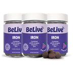 BeLive Iron Gummies, Multivitamin Supplement, Blood Oxygen Support, 120 Ct | With Vitamin C, B Complex, Folate, and Zinc for Women, Men & Kids for Growth and Development, Grape Flavor