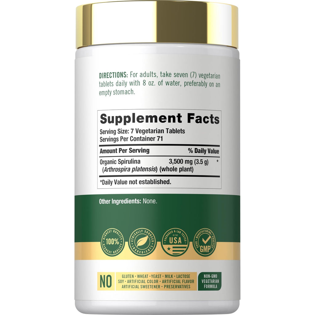 Carlyle Organic Spirulina Tablets | 3500mg | 500 Count