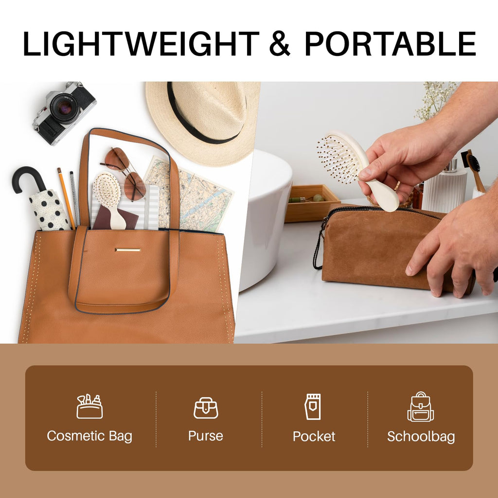 RHOS Folding Brush with Mirror for Women, ideal for purses and pockets. Available online for convenient ordering.
