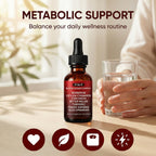 7-in-1 Complex Liquid Drops - Berberine with Ceylon Cinnamon, Chromium, Bitter Melon, Turmeric, Panax Ginseng & Glucomannan, Herbal Metabolic Support Supplement - 2fl oz