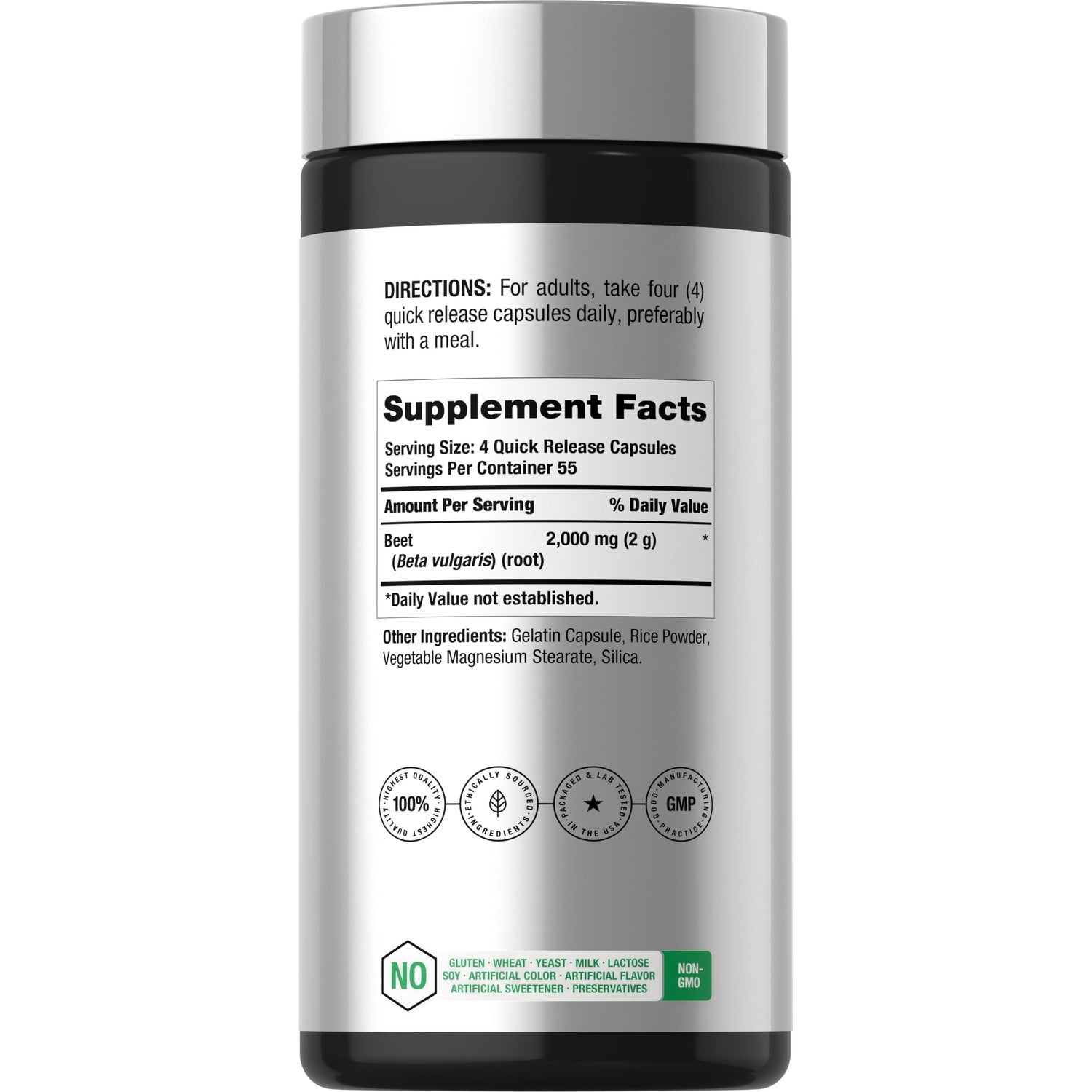 Horbäach Beet Root Powder Capsules | 220 Pills | Herbal Extract | Non-GMO, Gluten Free Supplement