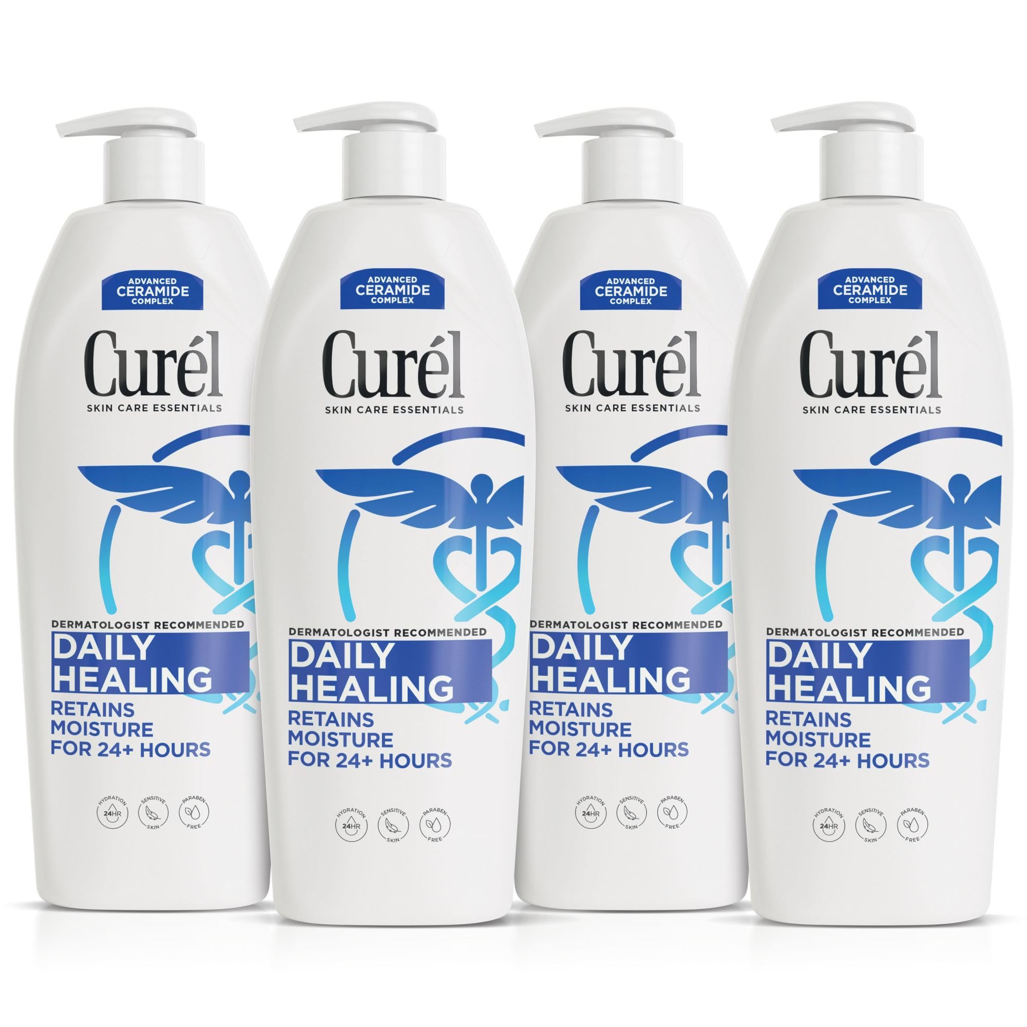 Curel Daily Healing Body Lotion for Dry Skin, Dermatologist Recommended Hydrating Body Lotion with Advanced Ceramides Complex, 20 Oz