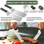 EWFEN 35PCS Griddle Accessories Kit, Flat Top Grill Accessories Set for Blackstone and Camp Chef, Grill Spatula Set with Enlarged Spatulas, Basting Cover, Scraper for Outdoor Barbecue