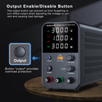 Buy now DC Power Supply Variable, Bench Power Supply with Encoder Adjustment Knob, Output Enable/Disable Button, Adjustable Power Supplies with USB Quick-Charge, Short Circuit Alam (30V 10A Black) at indiglob india