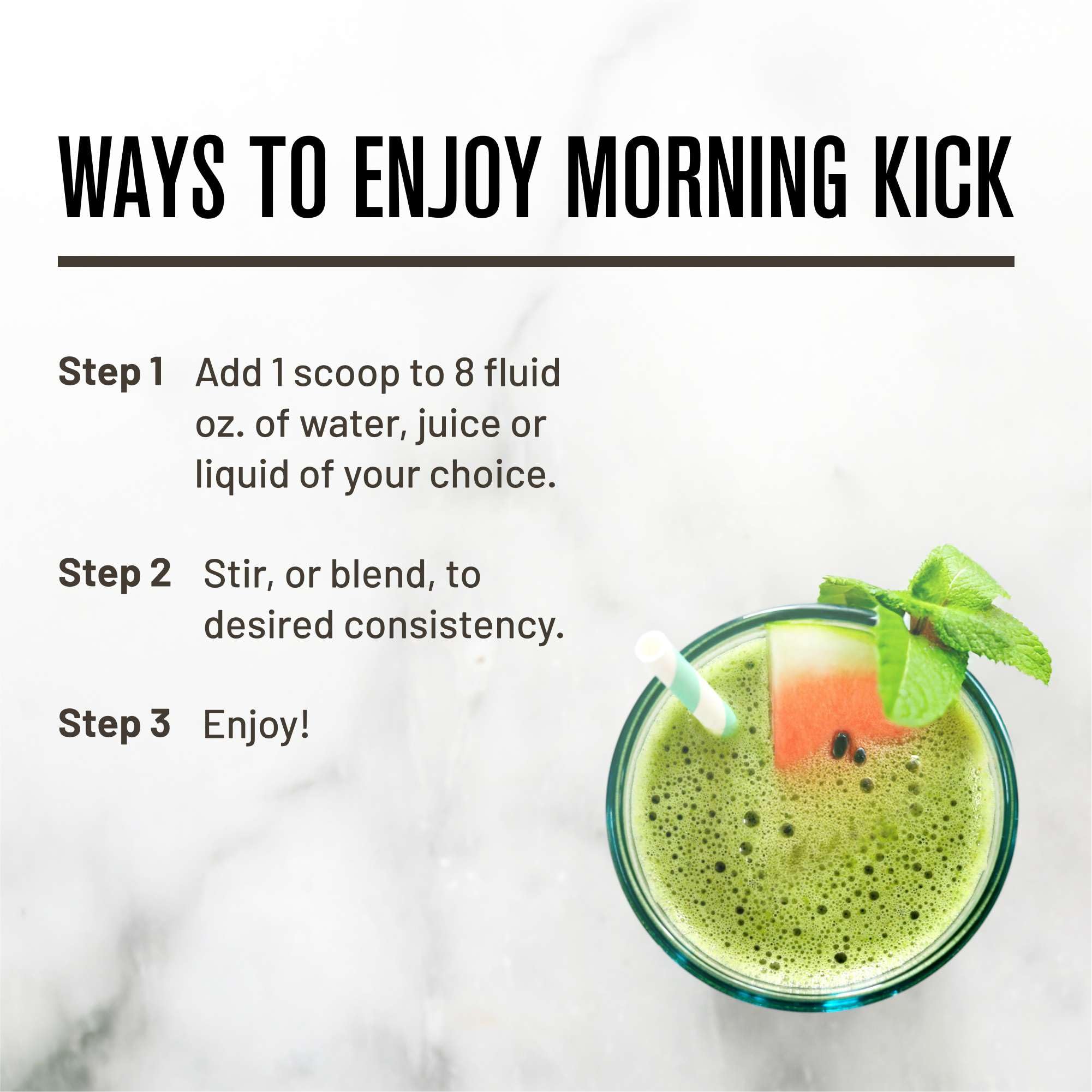 ROUNDHOUSE PROVISION Morning Kick Greens Powder, Watermelon Mint, 3 Pack | Greens Superfood Powder for Gut Health, Sugar Free, Caffeine Free, Ashwagandha, Collagen Peptides, Probiotics, Chuck Norris