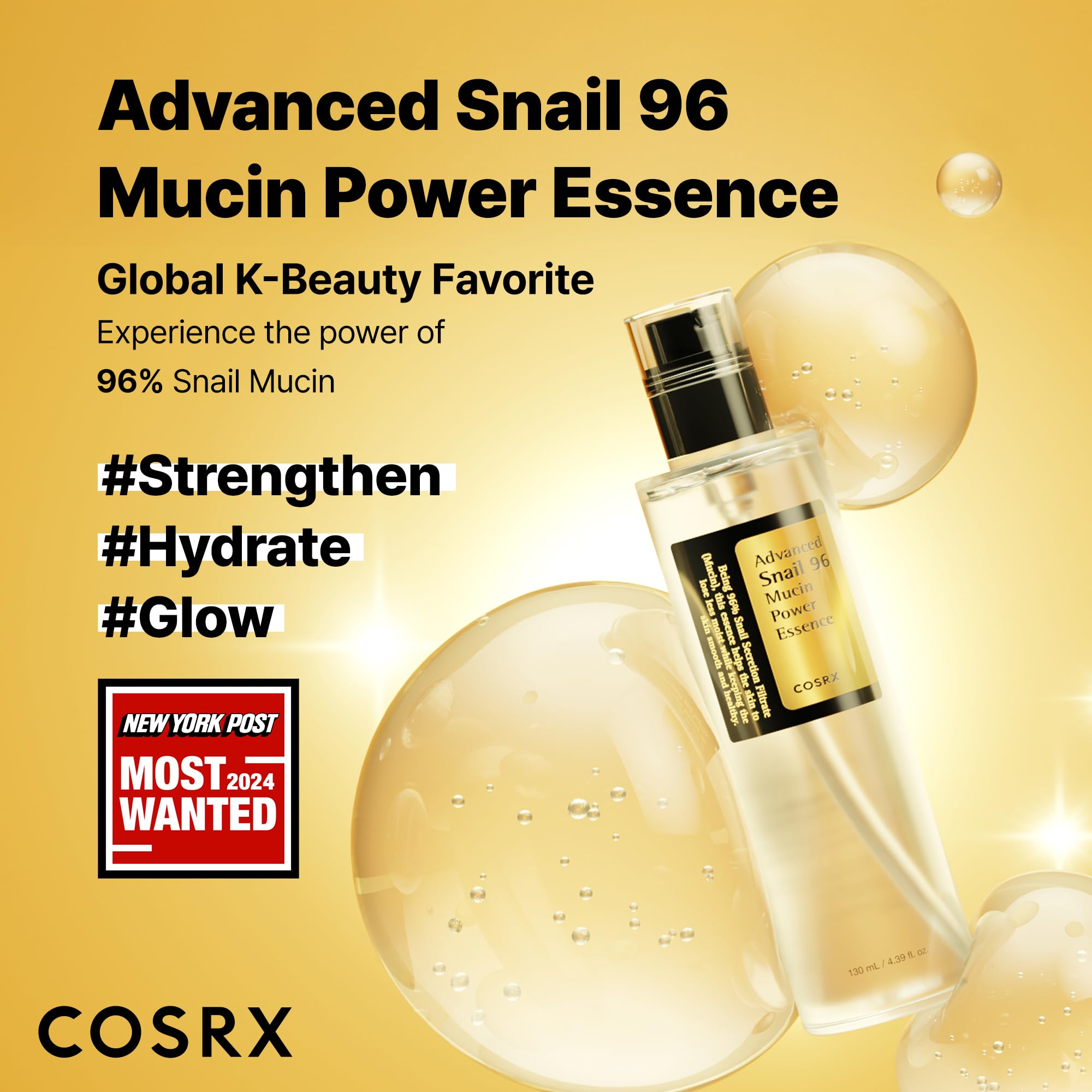 COSRX Snail Mucin 96% Repairing Serum for Sooothing & Hydrating 3.38 oz. | Snail Secretion Filtrate for Dull Skin & Fine Lines, Korean Skin Care