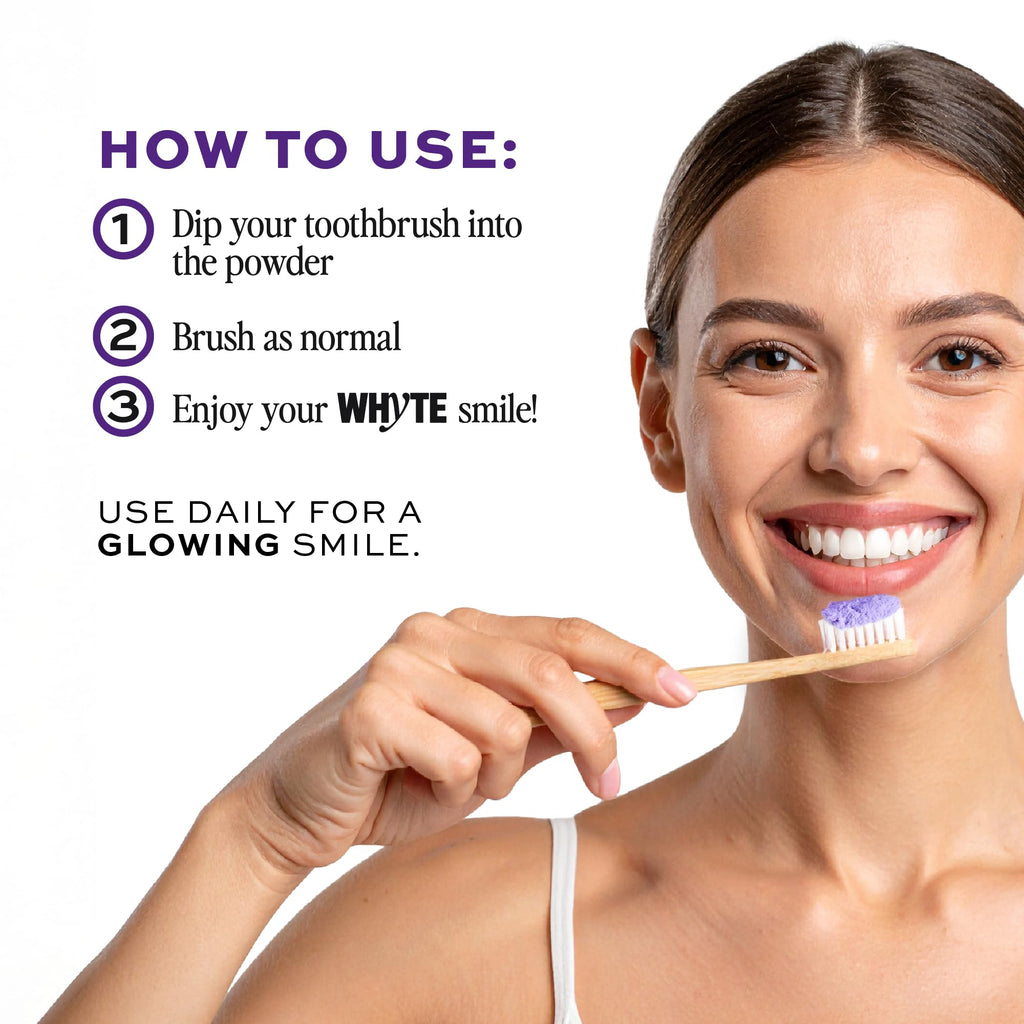 Whyte Professional Purple Teeth Whitening Powder - Mint Flavor