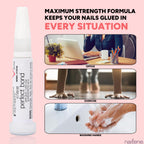 Nailene Perfect Bond Pink Glue, Strong Adhesive for Press On Nails, 2PK | Fast-drying, salon-quality bond. Perfect for artificial nail application, nail tips, and natural nail repairs. Lasts 7 days.