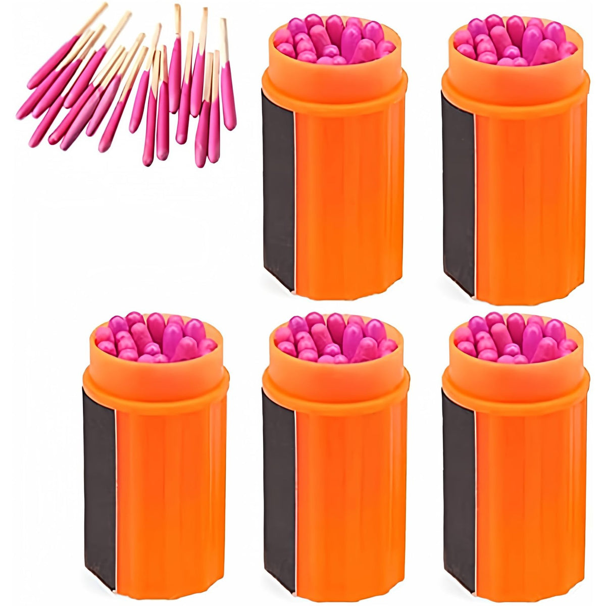 Waterproof Matches Survival Kit, Stormproof Matches with Case, 20pcs Fire Starter, Emergencys Fire Starter Matches for Hiking Camping Outdoor Survival (100pcs), 5Pcs