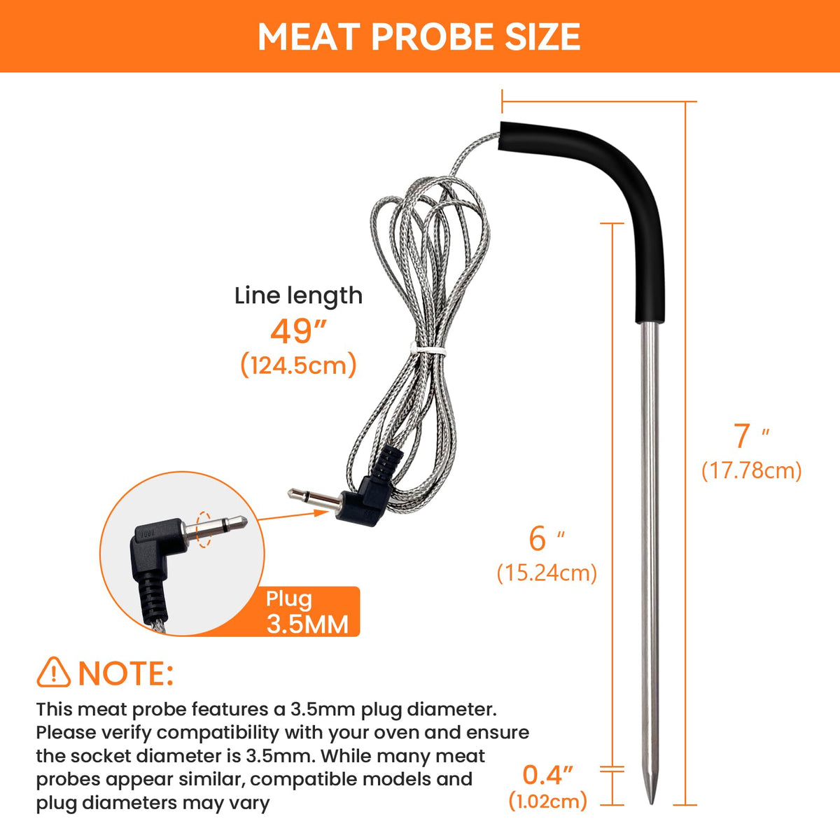 2-Pack Meat Thermometer Replacement for Pit Boss Pellet Grills and Smokers