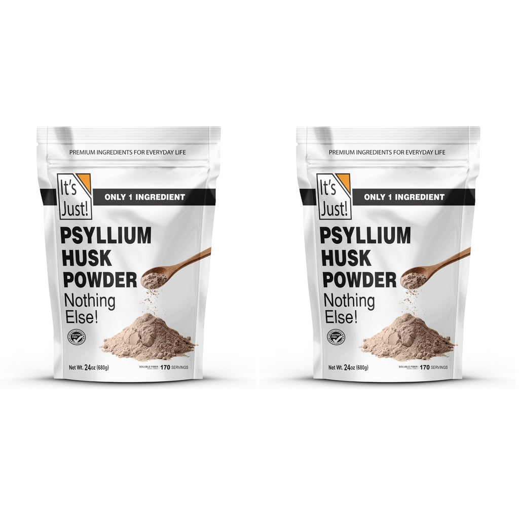 It's Just! - Psyllium Husk Powder, GLP-1 Friendly, Easy Mixing Dietary Fiber, Cleanse Your Digestive System, Finely Ground Powder, Ideal for Keto Baking, Non-GMO (Unflavored, 10oz (Pack of 1))