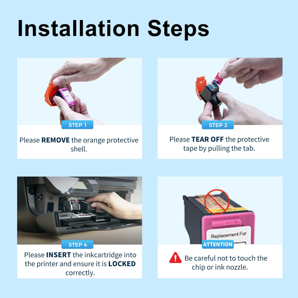 TEINO Remanufactured 65XL 65 Black Ink Cartridge Replaced for HP Ink 65 2P