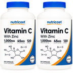Nutricost Vitamin C with Zinc Capsules, 120 Servings, Gluten Free, GMO-Free | 1000mg Vitamin C, 45mg Zinc