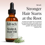 Kitsch Rosemary Oil for Hair Growth -With Castor Oil, Biotin & Jojoba- 60mL | Pre-Wash Hair Oil For Hair Care – Adds Shine, Strengthens Roots, Scalp Treatment – Lavender Scent