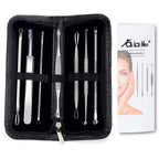 Buy now 7-Piece Blackhead Remover Kit - Pimple Comedone Extractor Tool set for Facial Acne and Treatment for Blemish, Whitehead Popping, Zit Removing for Risk Free Nose Face Skin with Metal Case at indiglob india