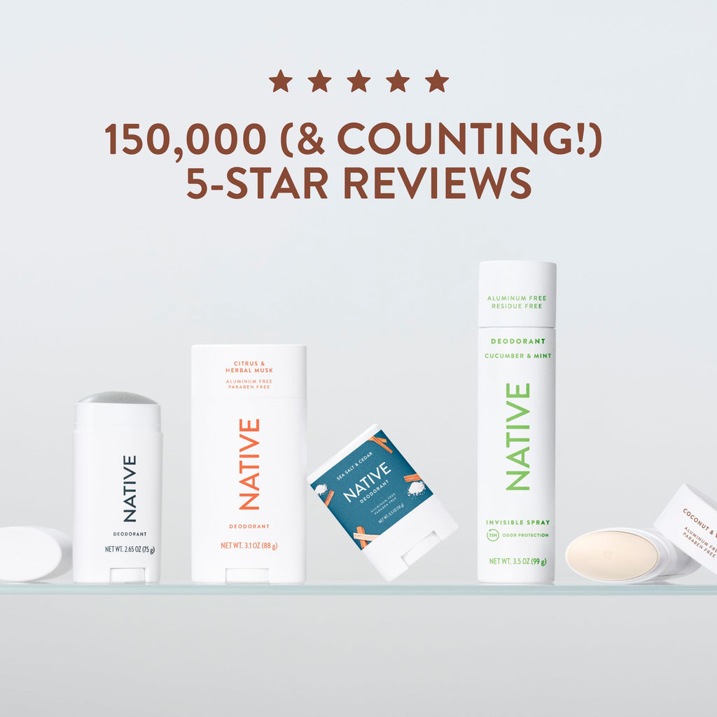 Native Sensitive Deodorant Contains Naturally Derived Ingredients, 72 Hour Odor Control | Deodorant for Women & Men, Aluminum Free with Baking Soda, Coconut Oil and Shea Butter, Coconut & Vanilla