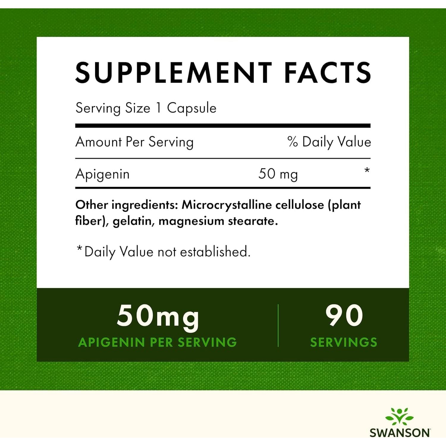 Buy now Swanson Apigenin Supplement, 50mg Capsules (90 Count), Helps Promote Sleep, Stress Relief & Overall Men's Health at indiglob india