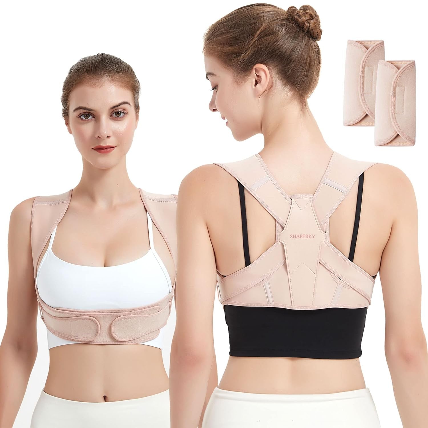 Buy now Posture Corrector for Women and Men, Adjustable Upper Back Brace for Posture Hunchback Support and Providing Pain Relief from Neck, Shoulder, and Upper Back (Small/Medium) at indiglob india