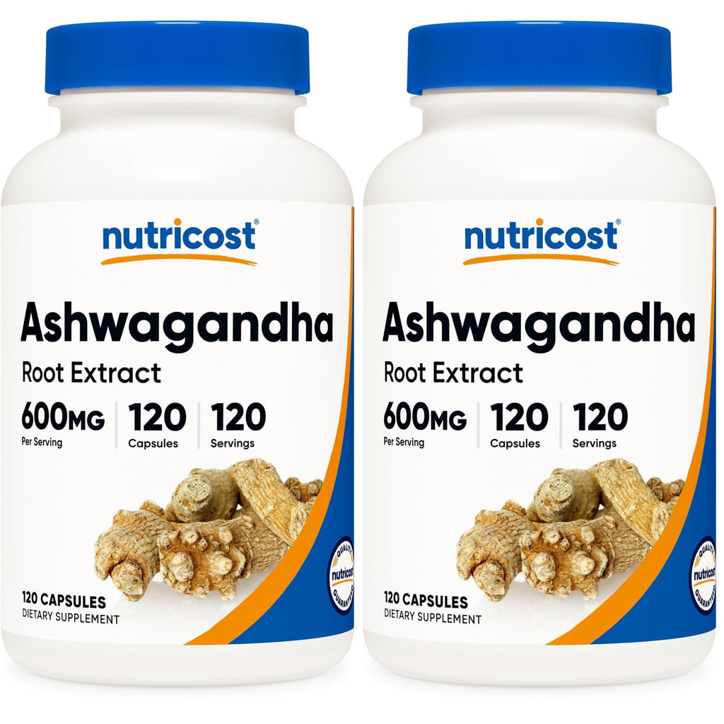 Nutricost Ashwagandha Root Extract Herbal Supplement 600mg, 30 Capsules - Vegetarian, GMO-Free, Gluten Free