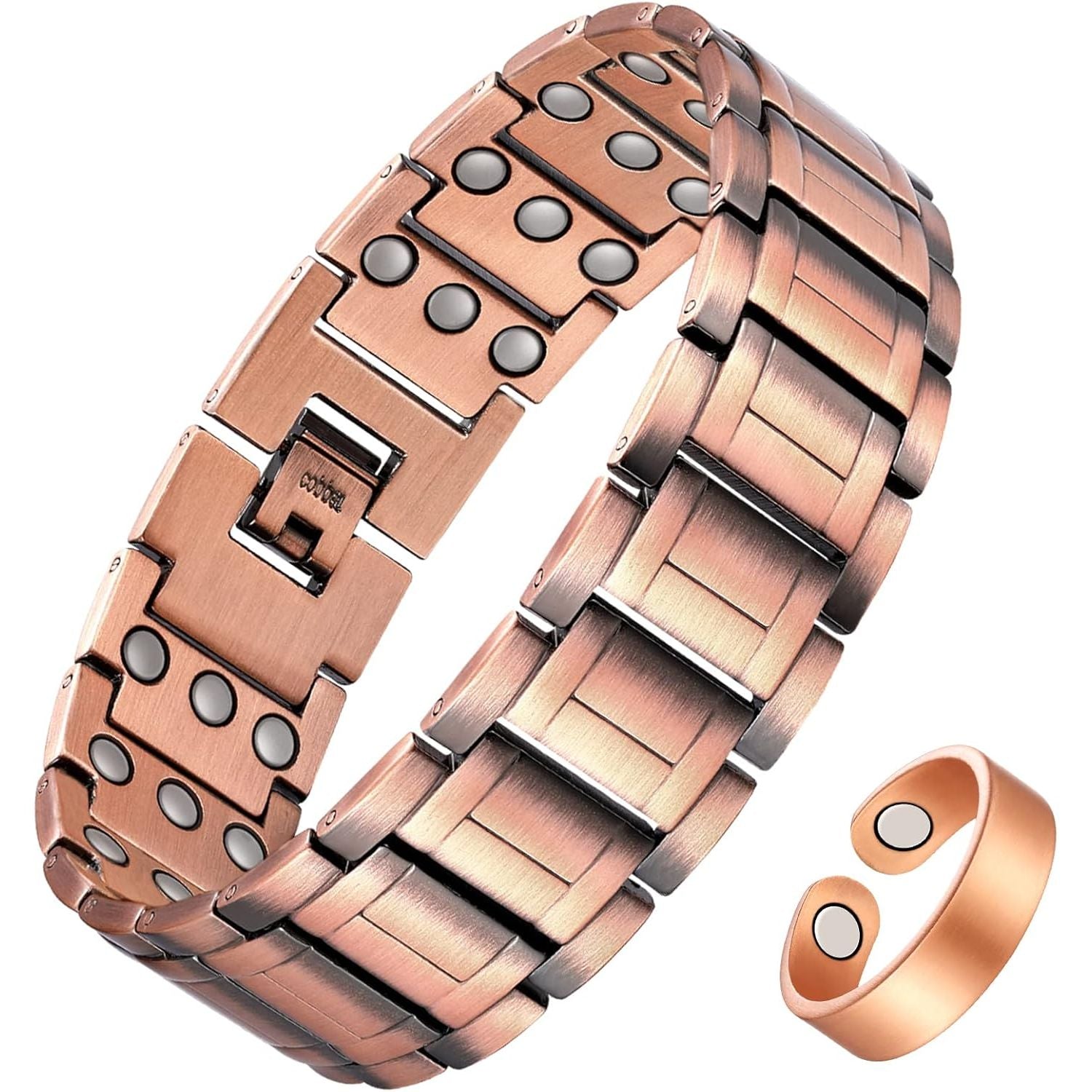 Buy now Jecanori Pure Copper Bracelet for Men, Ultra Strength Magnetic Cross Bracelets for Men, Mens Copper Cross Bracelet, Jewelry Gift with Sizing Tool 3 Row Copper at indiglob india