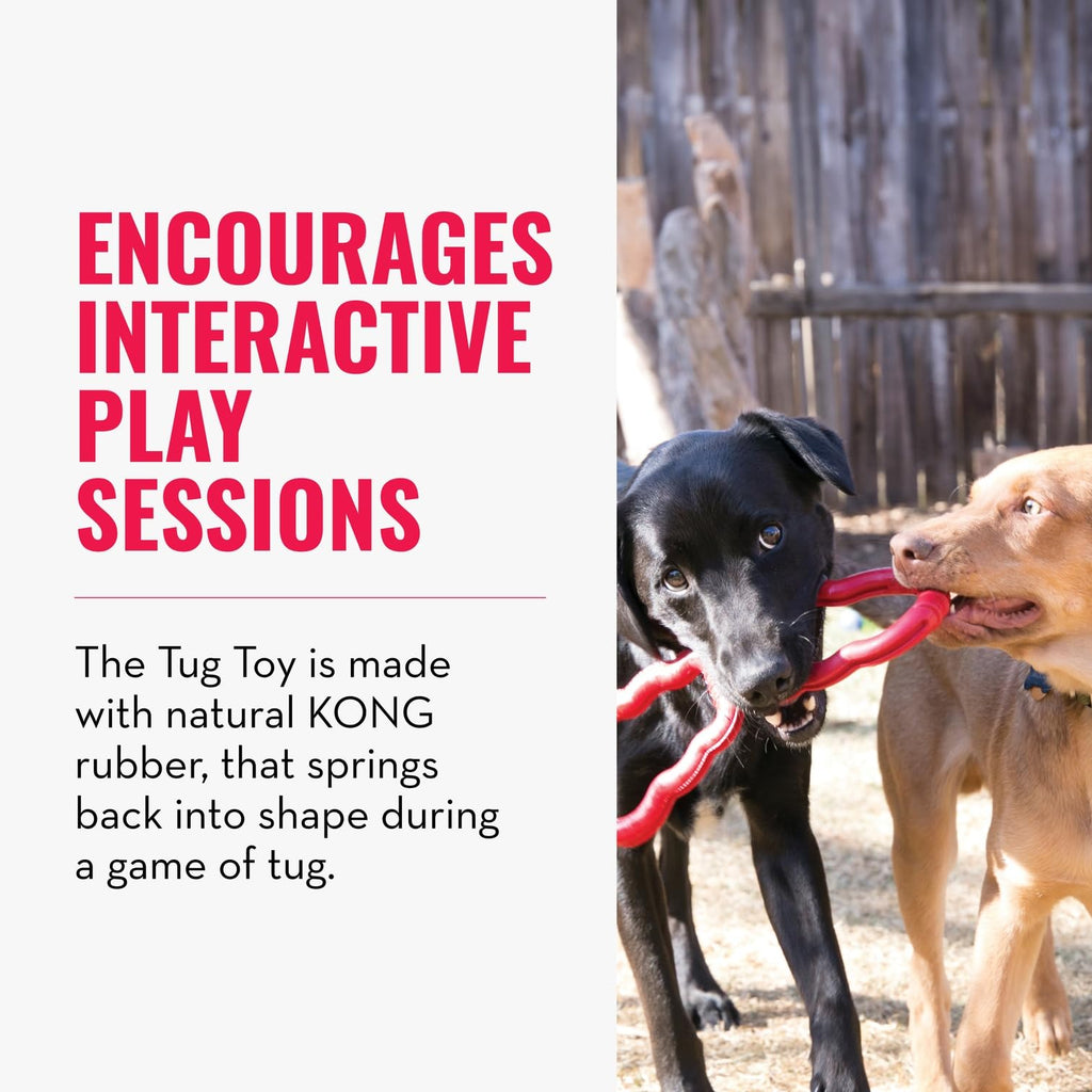 KONG Tug Toy, Natural Rubber Dog Toy for Tug of War, for Medium/Large Dogs
