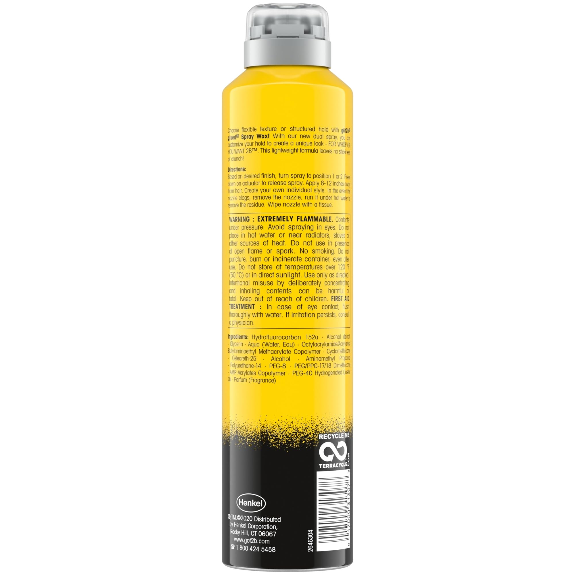 got2b Glued Customizable Hold Spray Wax, 2-in-1 Dual Nozzle, 8 oz | Versatile styling for flexible texture or structured hold, Lightweight formula, Washes out easily, Non-sticky feel