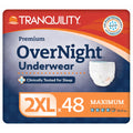 Tranquility Premium OverNight Disposable Absorbent Underwear (48 Count) - 2XL, 62-80 in. Waist - Maximum Absorbency, All-Night Sleep, Breathable Comfort, 48 Adult Diapers