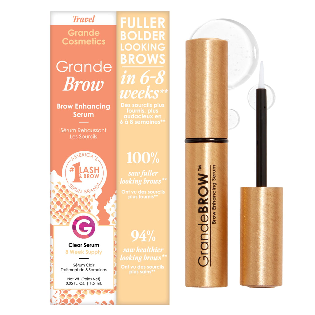 Grande Cosmetics GrandeBROW Brow Enhancing Serum For Fuller, Bolder, Looking Eyebrows - Brow Serum With Vitamins, Peptides, Antioxidants, Amino Acids, Cruelty-Free