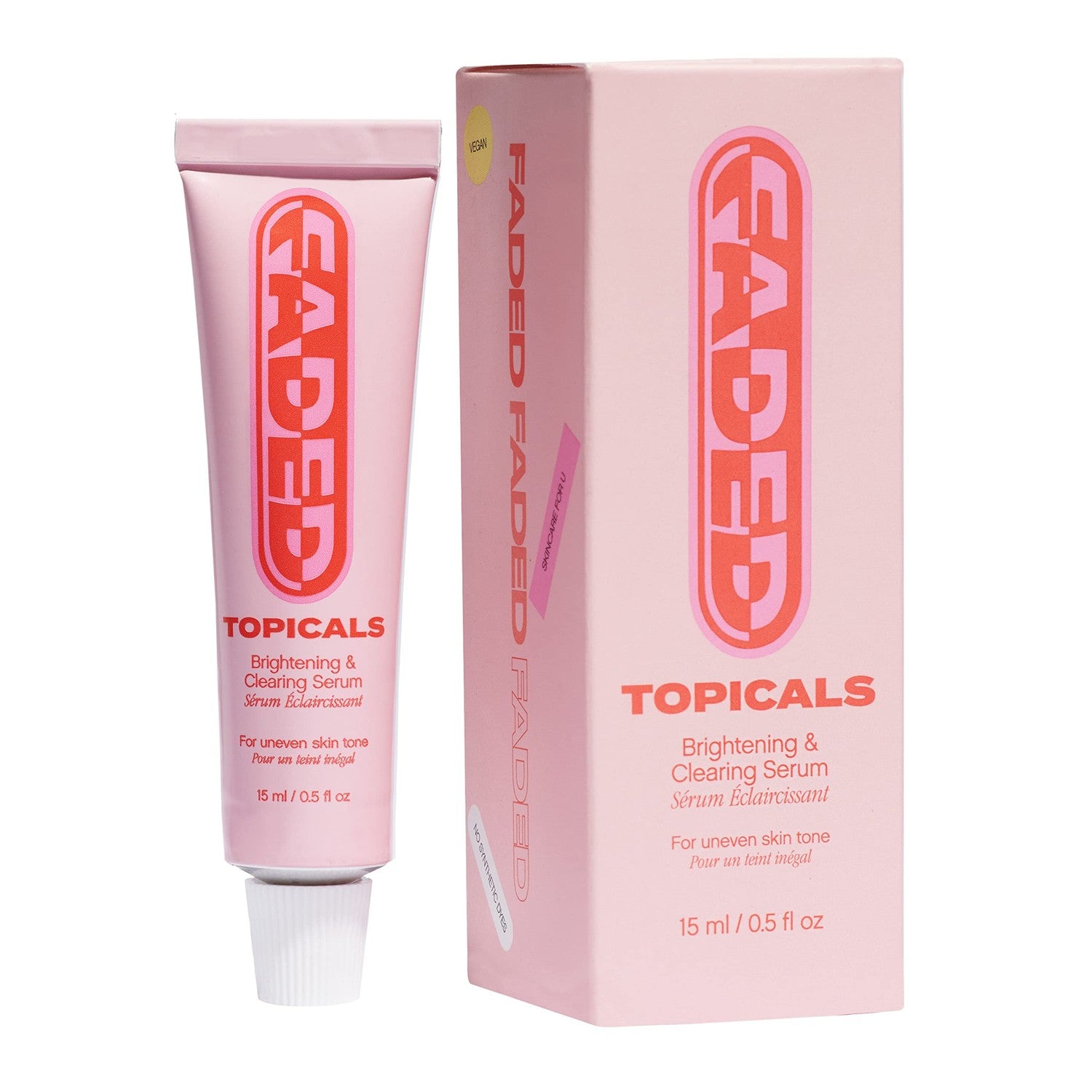 Topicals, Faded Brightening Serum, Reduces Discoloration, 0.5 Fl Oz | Clears Post-Blemish Marks, Scars & Spots, Kojic Acid & Niacinamide, Dermatologist-Tested, Vegan