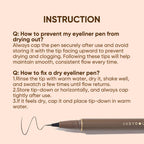 JUDYDOLL Ultra-Fine Liquid Eyeliner-Precision Tip for Wing Line, Smudge-Proof, Quick-Drying, Waterproof, Easy to Get Inner Corner Lined, Hooded Eyes-Friendly (#01 Black)