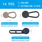 JANCAN 14 Pcs Button Extenders for Jeans & Pants, No-Sew Waist Adjuster