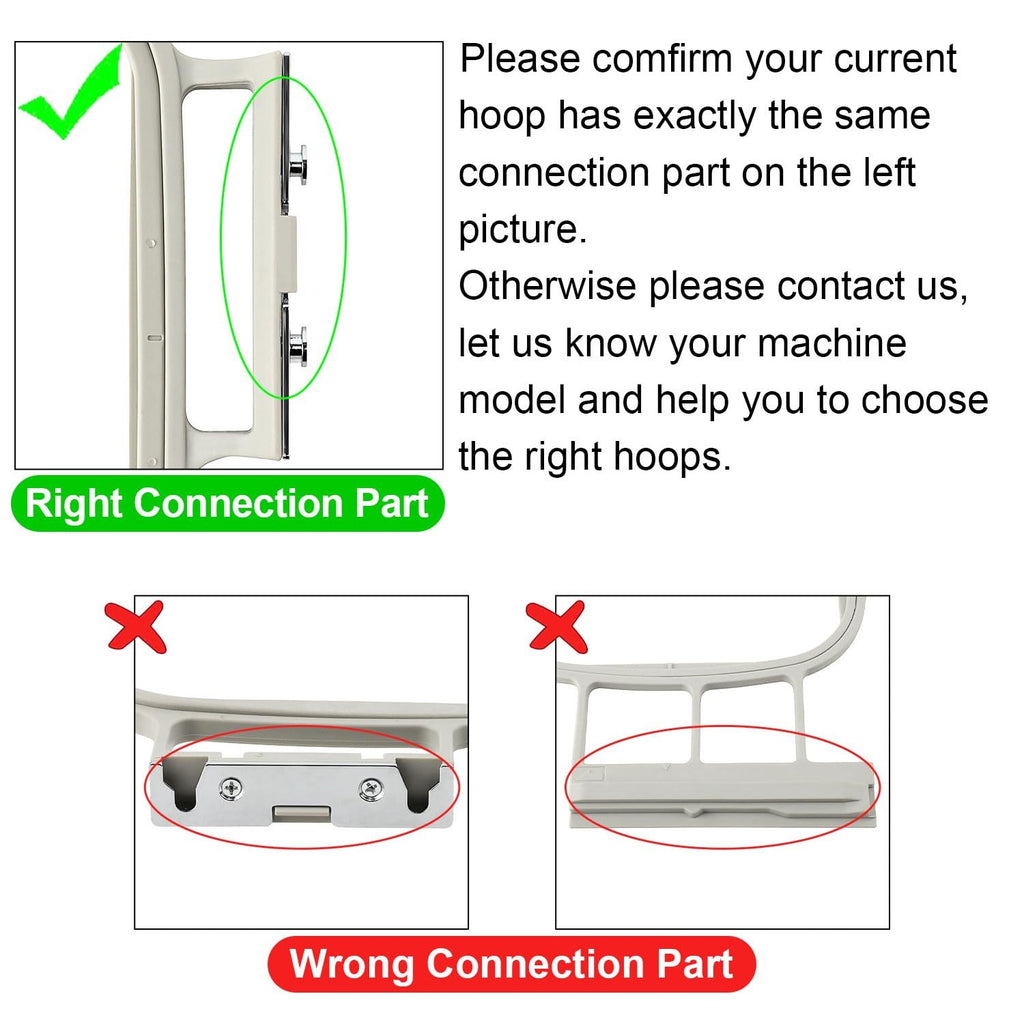 Sew Tech 3pcs Embroidery Hoops for Brother, 1x2.5 4x4 4x6.75in Frame Set