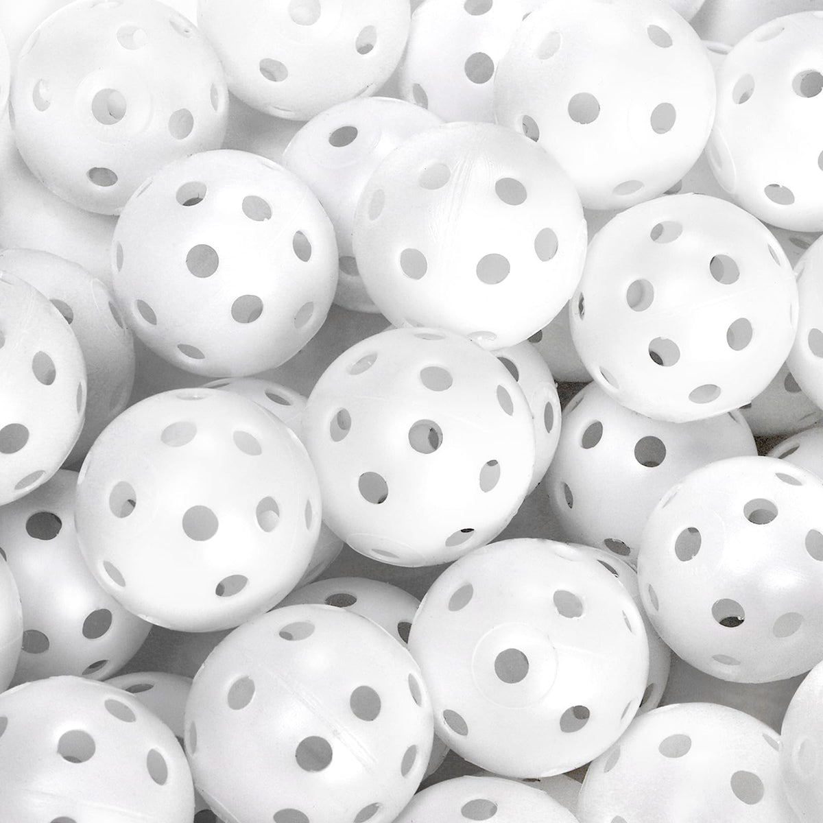 100 Pack Practice Golf Balls, Plastic Golf Training Balls 41mm Hollow Airflow Golf Balls for Driving Range, Swing Practice, Indoor Outdoor Use, White