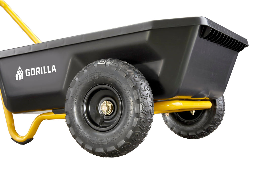 Gorilla Carts Poly Dump Cart, 2-Wheel Garden Wagon, 4 Cu Ft, 300lb Capacity