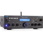 Buy now Pyle Wireless Bluetooth Power Amplifier System - 200W Dual Channel Sound Audio Stereo Receiver w/ USB, SD, AUX, MIC IN w/ Echo, Radio, LCD - For Home Theater Entertainment via RCA, Studio Use - PDA6BU at indiglob india